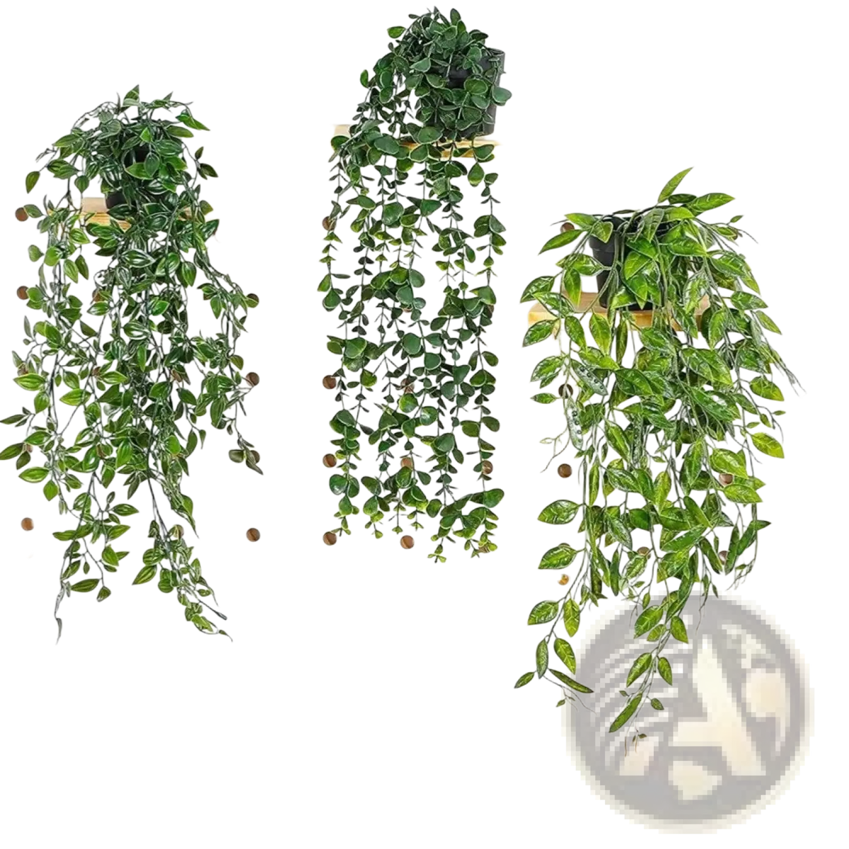 Artificial Hanging Plants 3 Pack Fake Trailing Greenery