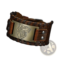 Asgard Fenrir Viking Wolf Braided Leather Buckle Arm Cuff