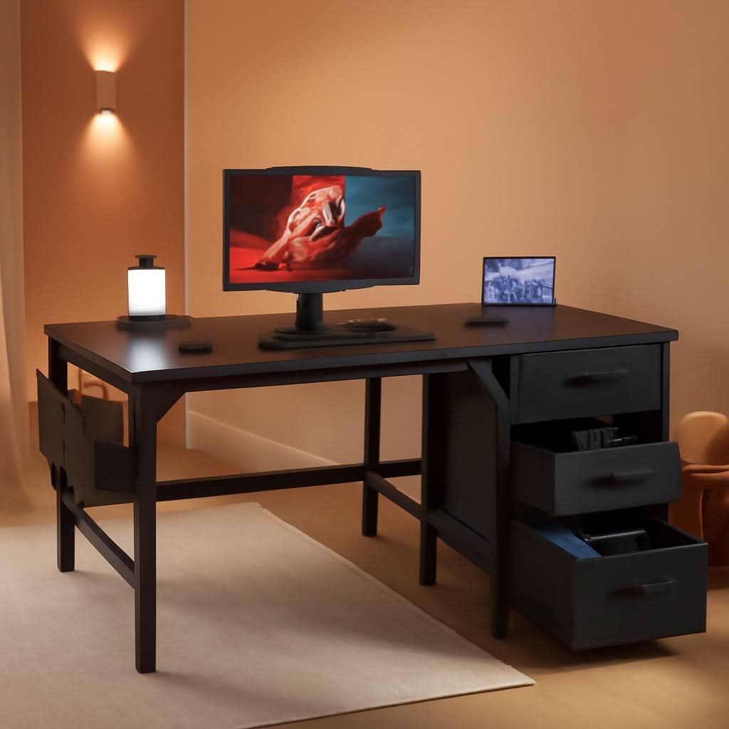 47 Inch Computer Desk With File Drawers For Small Space