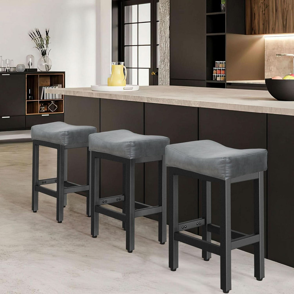 24 Inch Counter Height Bar Stools Set Of 2 Bonded Leather