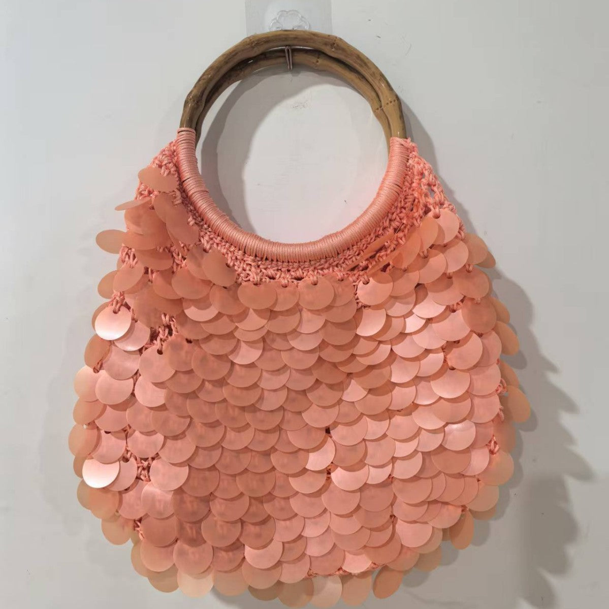 New High-End Handmade Natural Sequin Handbag For Women