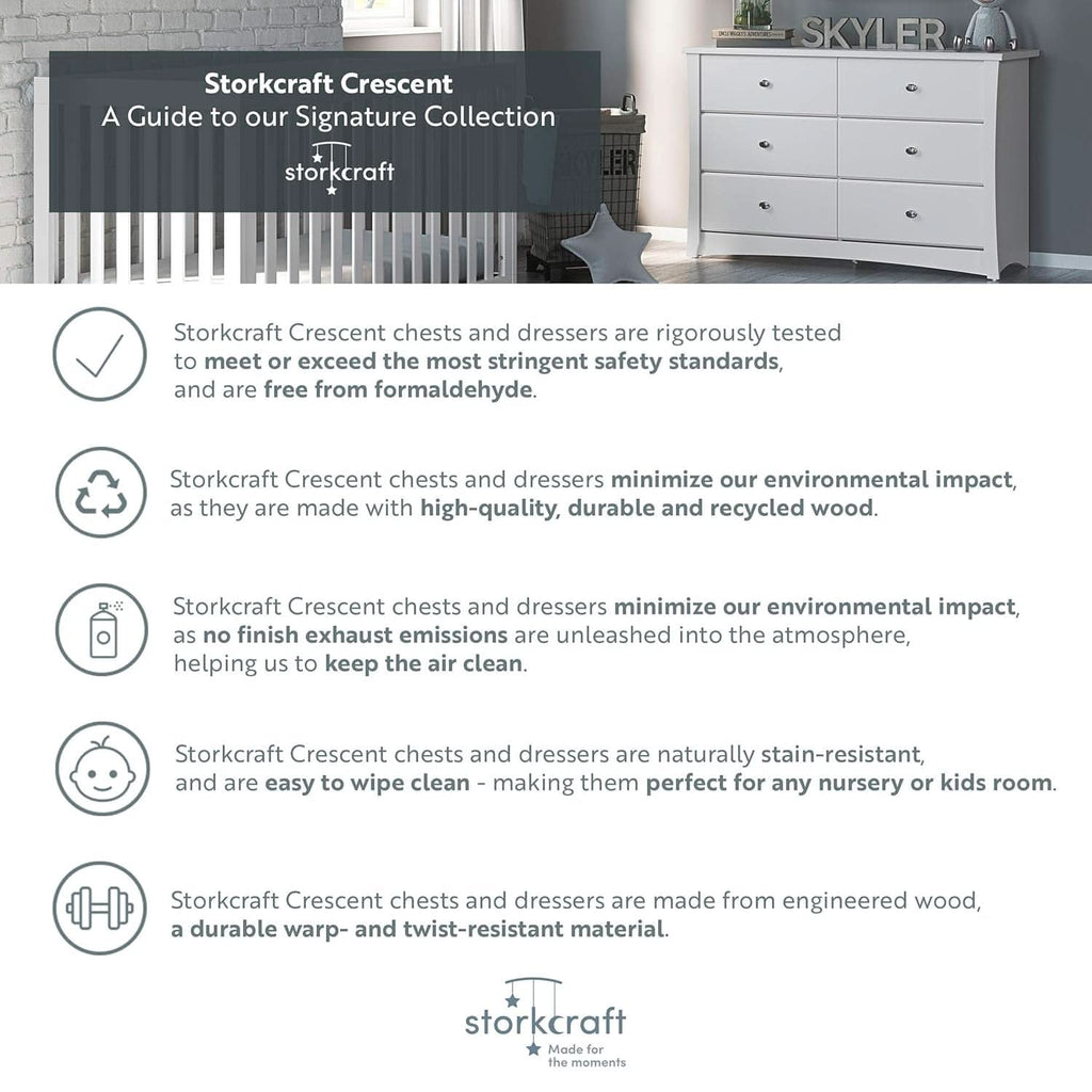 Crescent 6 Drawer Dresser Pebble Gray Nursery Organizer