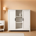 White Storage Cabinet With 2 Doors And 4 Adjustable Shelves