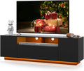 Black 58-Inch TV Console For Living Room Entertainment