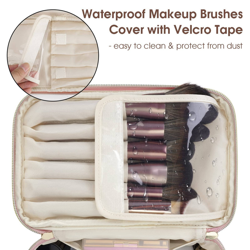 Vegan Leather Cosmetic Brush Bags Makeup Case : Milky White
