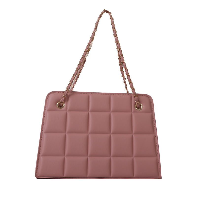 Plaid Bag Womens Small Diamond-Pattern Embroidered Grid Shoulder Bag