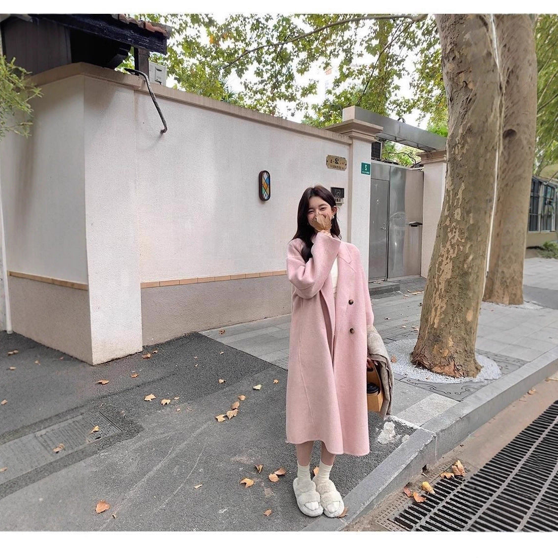 Stylish, Western-style Double-faced Wool Coat For Women