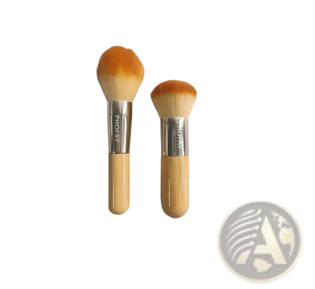 Bamboo Makeup Brush Set with Orange Gradient Bristles