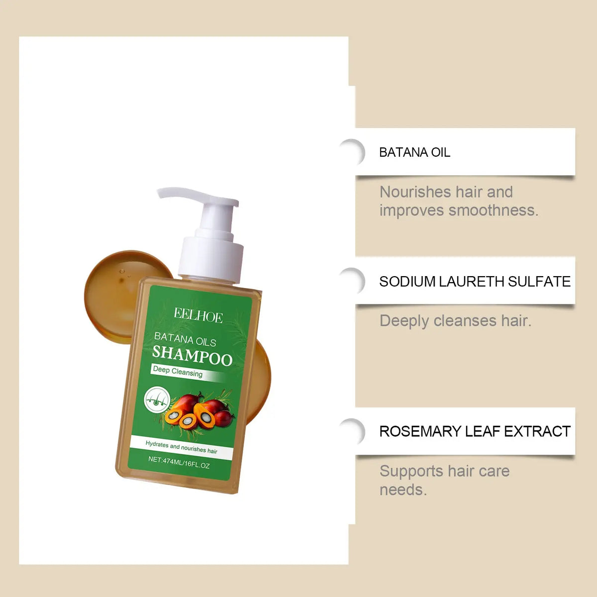 Batana Oil Shampoo for Blonde and Wavy Hair 55ml