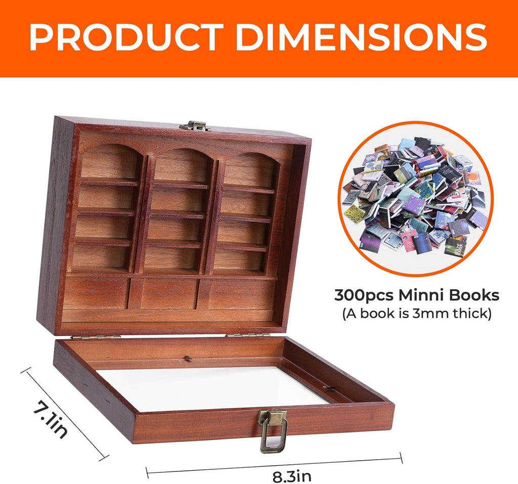 Anxiety Bookshelf Miniature Library Display Cabinet Books