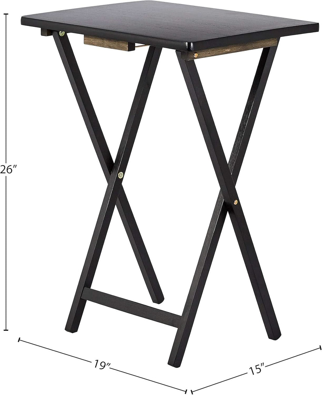 Foldable TV Dinner Tray Tables 4 Pack Black 15x19x26