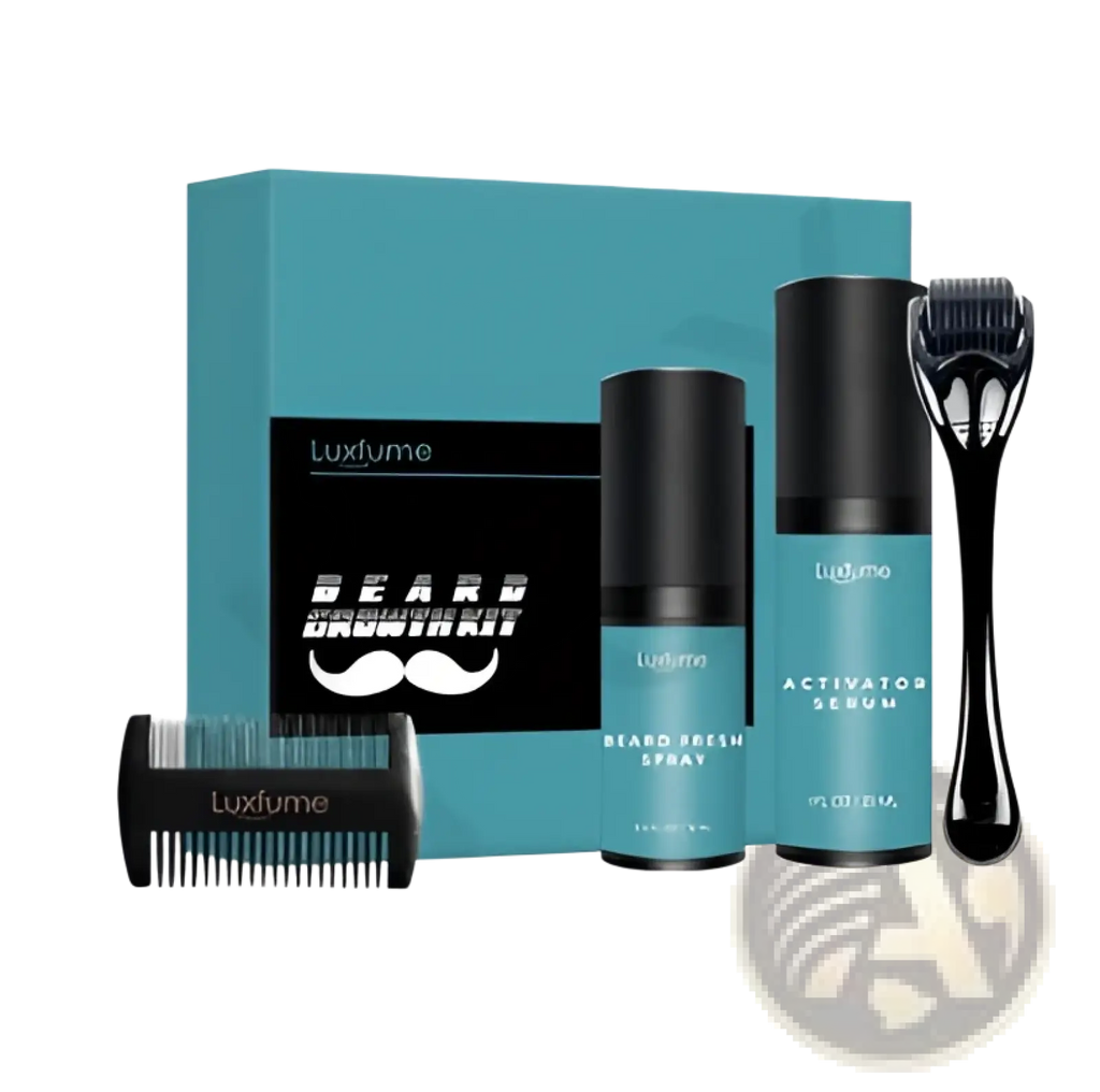 Beard Growth Kit with Derma Roller and Serum Set