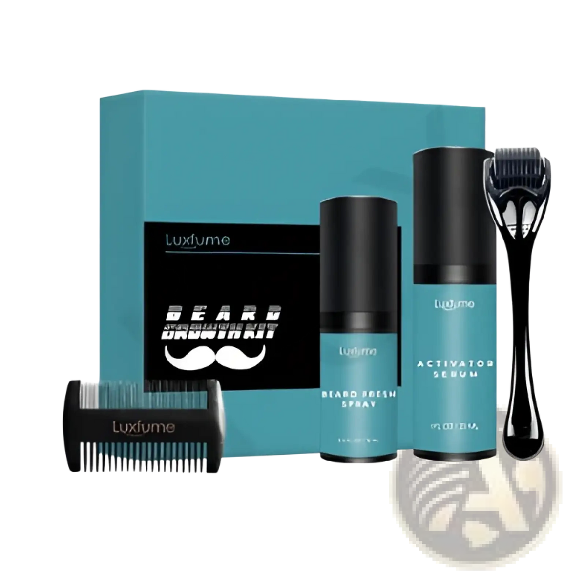 Beard Growth Kit with Derma Roller and Serum Set