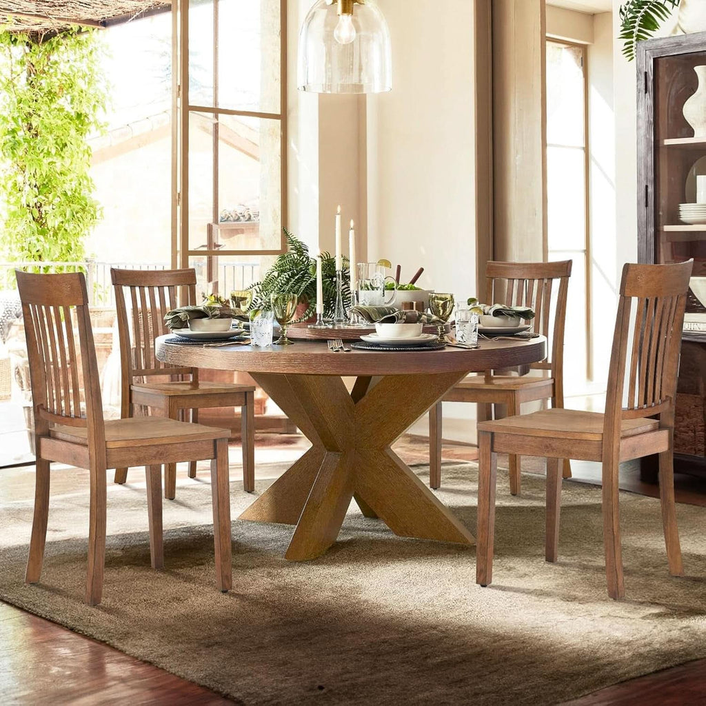 Windsor Spindle Back Dining Chairs Set Of 6 In Light Brown