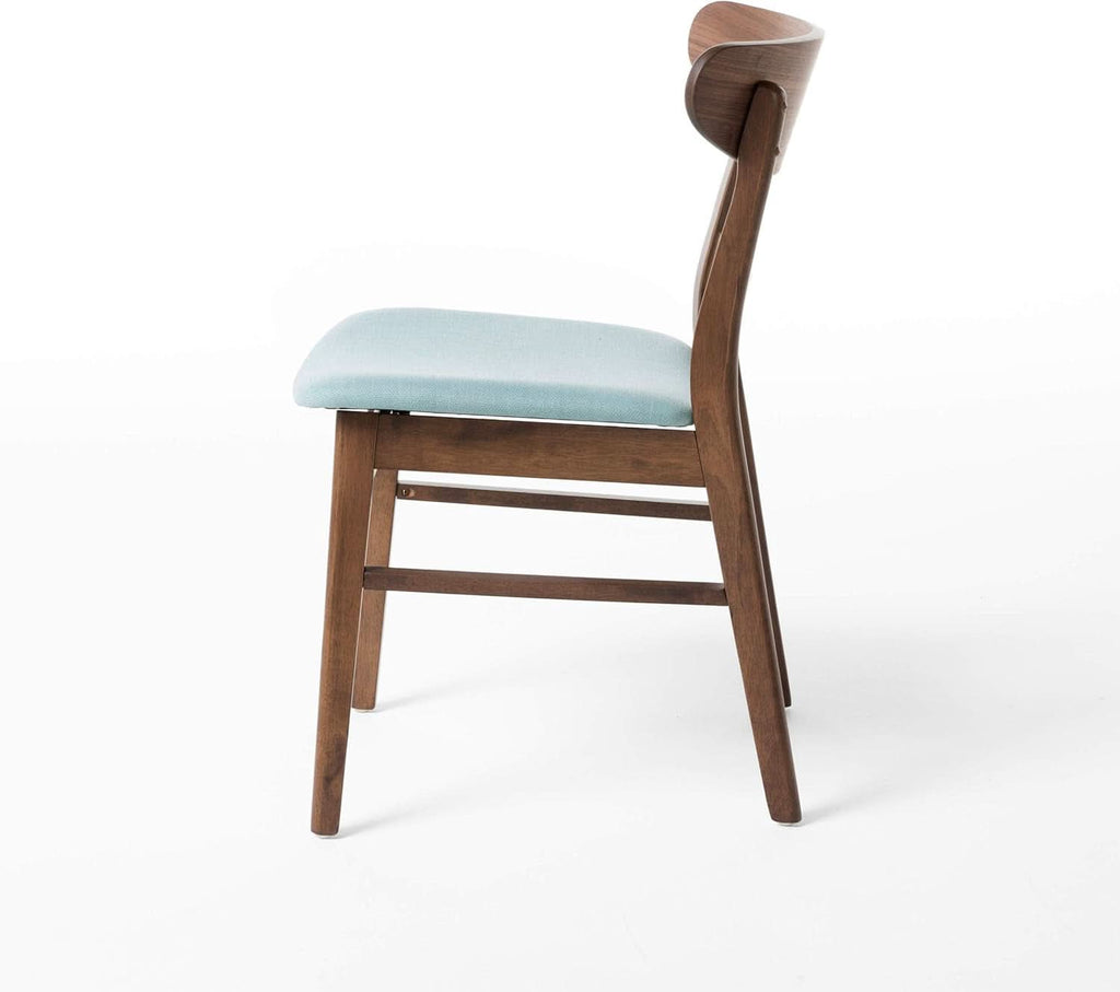 Mid Century Modern Dining Chairs Set Of 4 Mint Upholstery Walnut