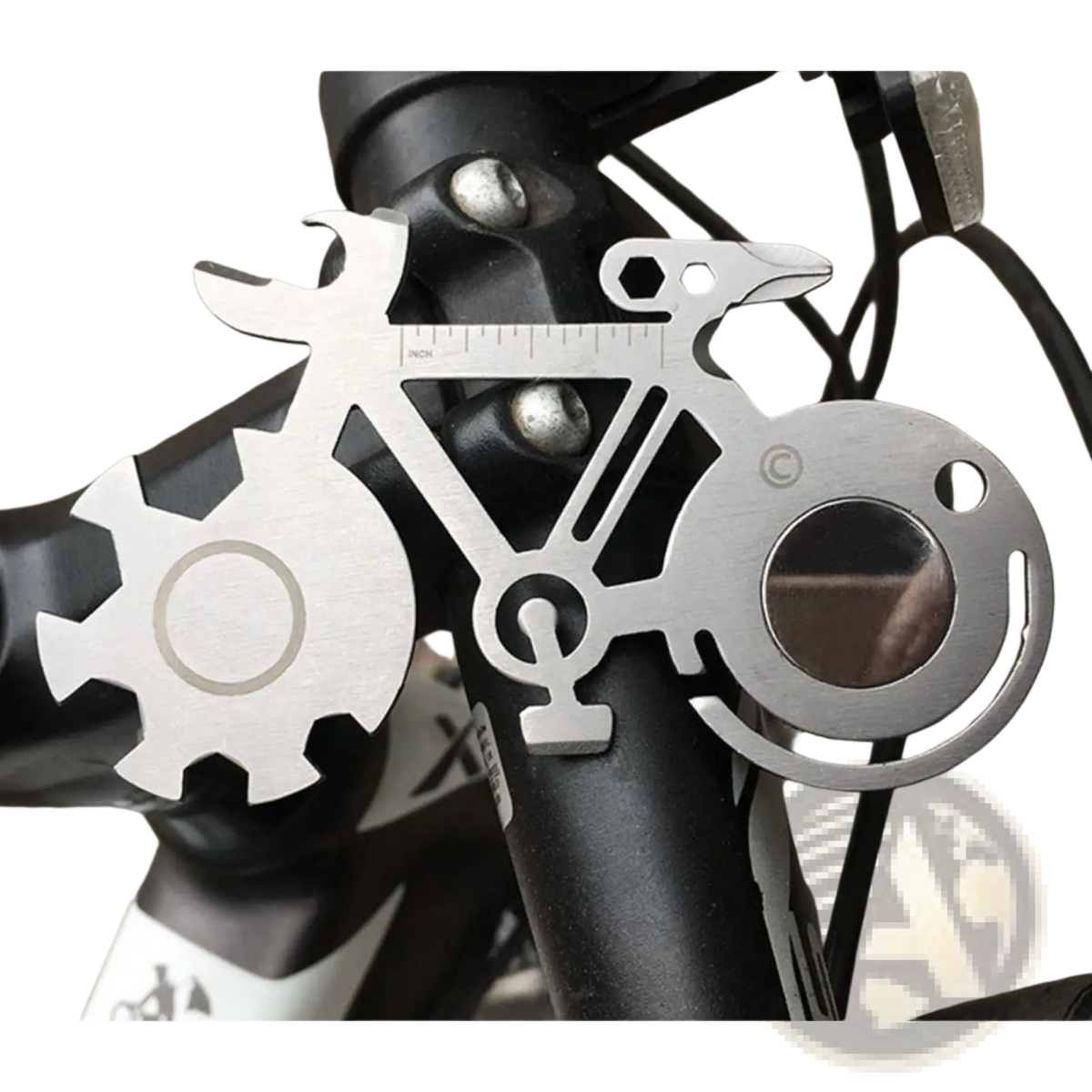 Bicycle Multi-tool with Mirror and Ruler 420 Steel