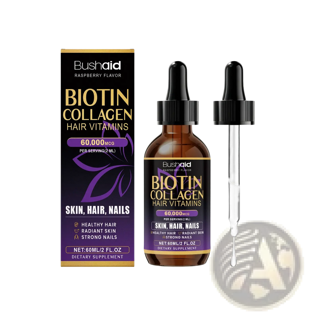 Biotin Collagen Hair Drops Raspberry Liquid Vitamin