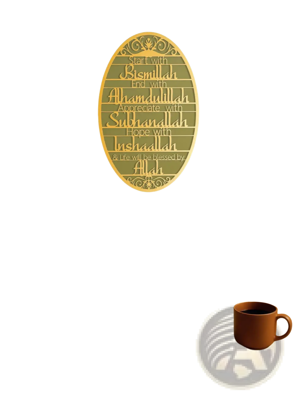 Bismillah Metal Wall Art Islamic Key Holder Hook
