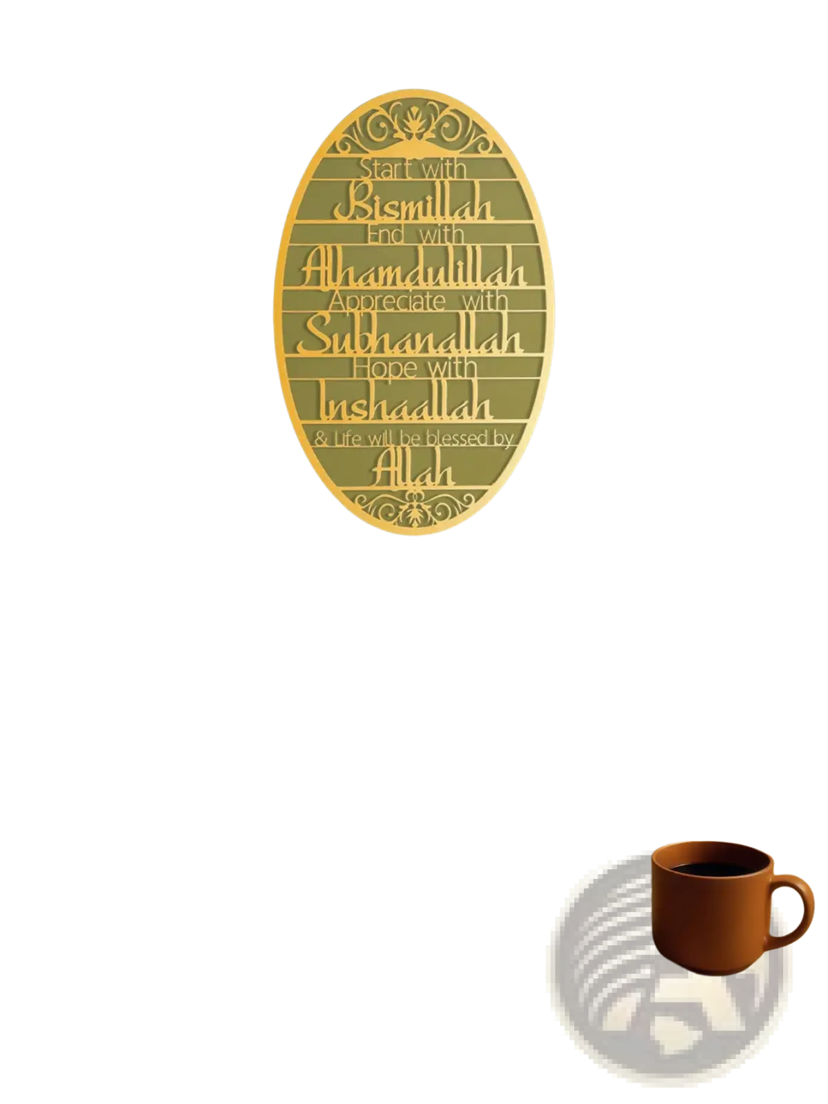 Bismillah Metal Wall Art Islamic Key Holder Hook