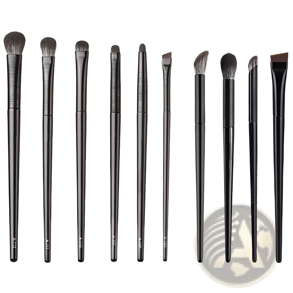 Black Eye Makeup Brush Set 10 Piece Matte Tools