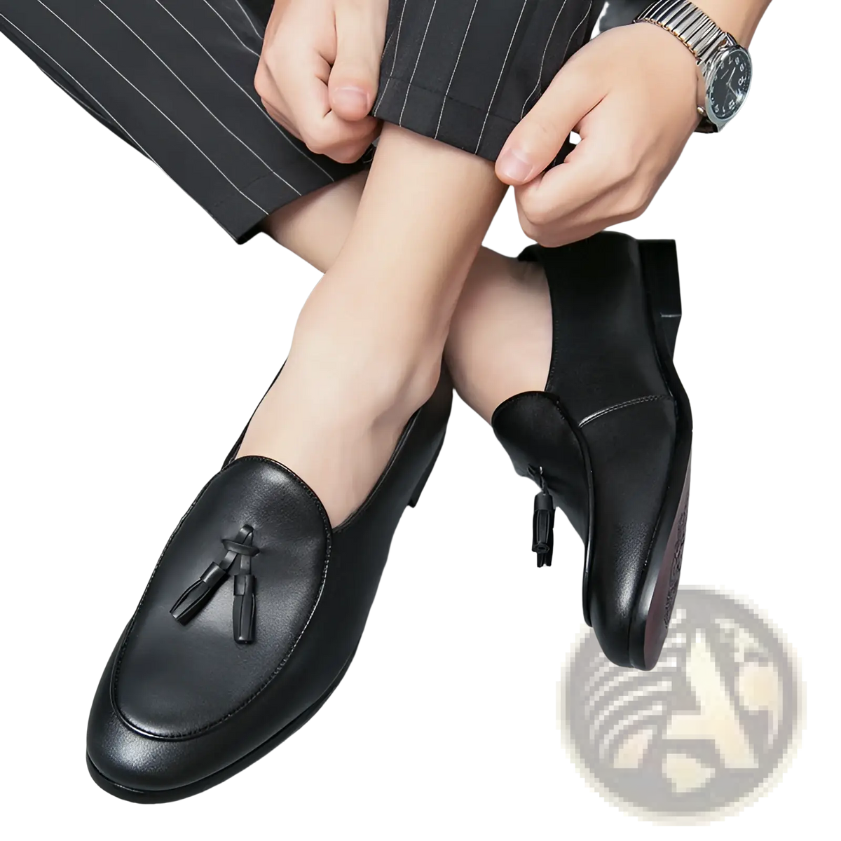 British Tassel Leather Loafers for Young Men
