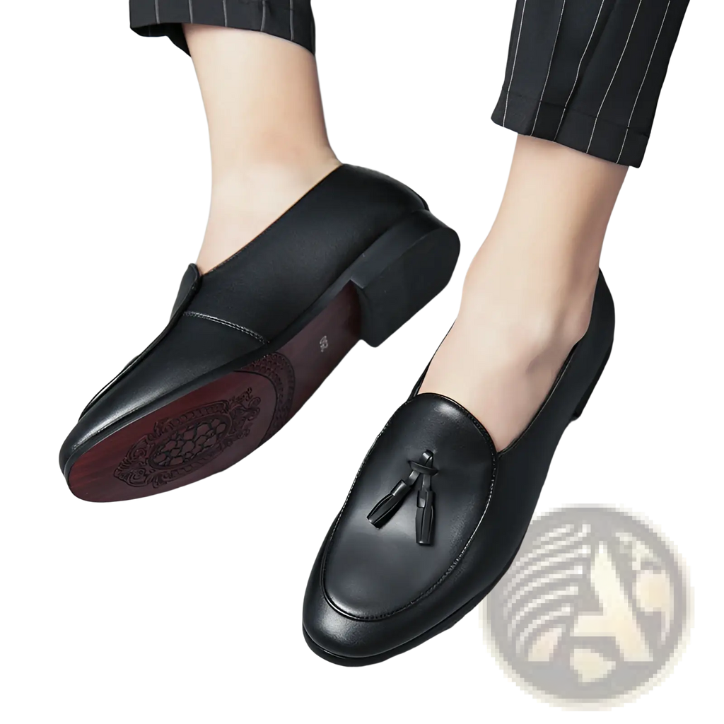 British Tassel Leather Loafers for Young Men