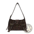 Brown Leather Punk Crossbody Bag with Rivets