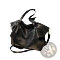 Brown Leather Star Studded Retro Messenger Bag