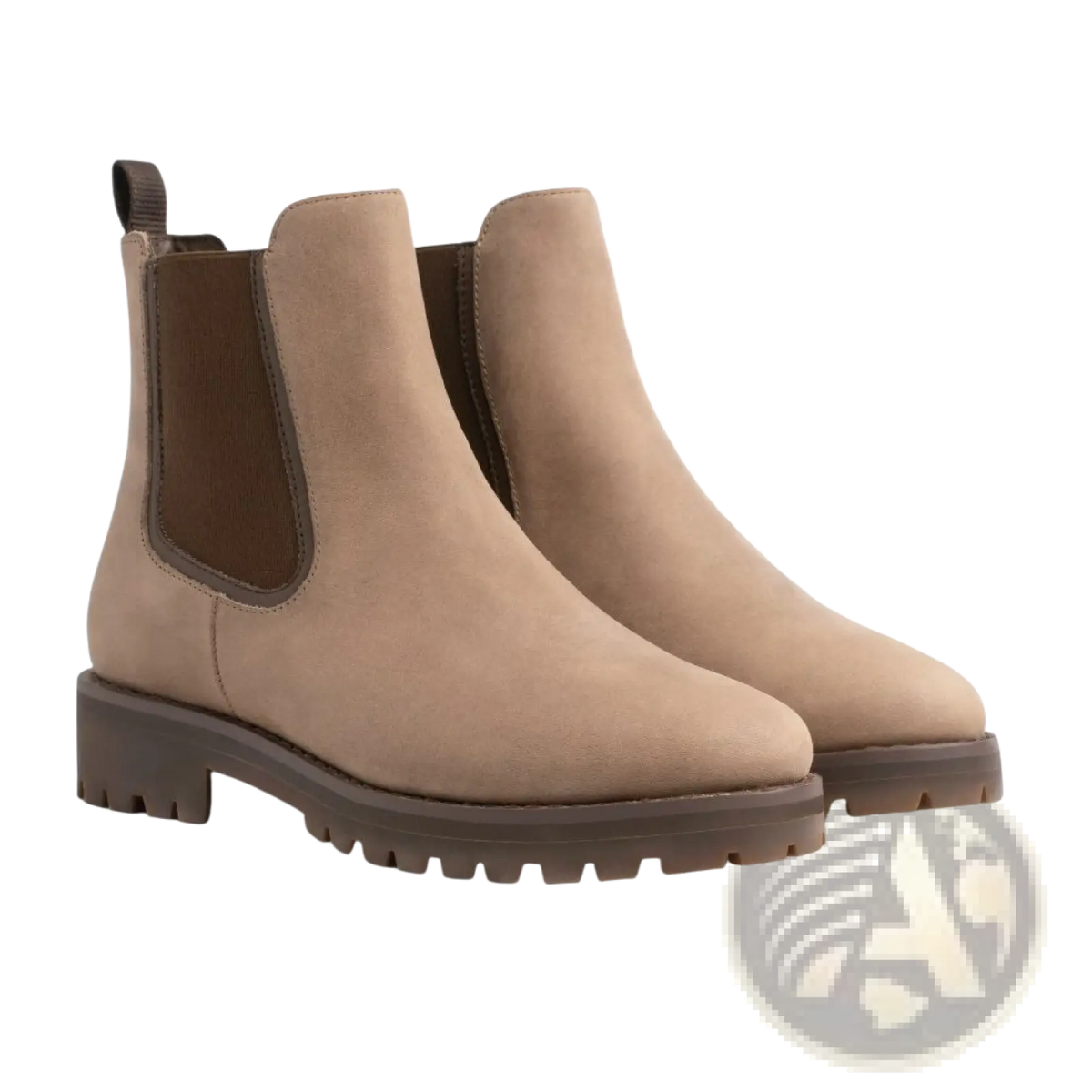 Brown Suede Chelsea Boots with Chunky Platform Sole