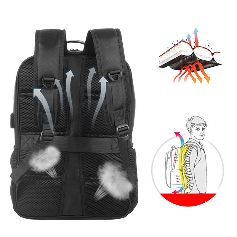 Men's Waterproof Nylon Solar Charging Backpack Sports Leisure Hiking