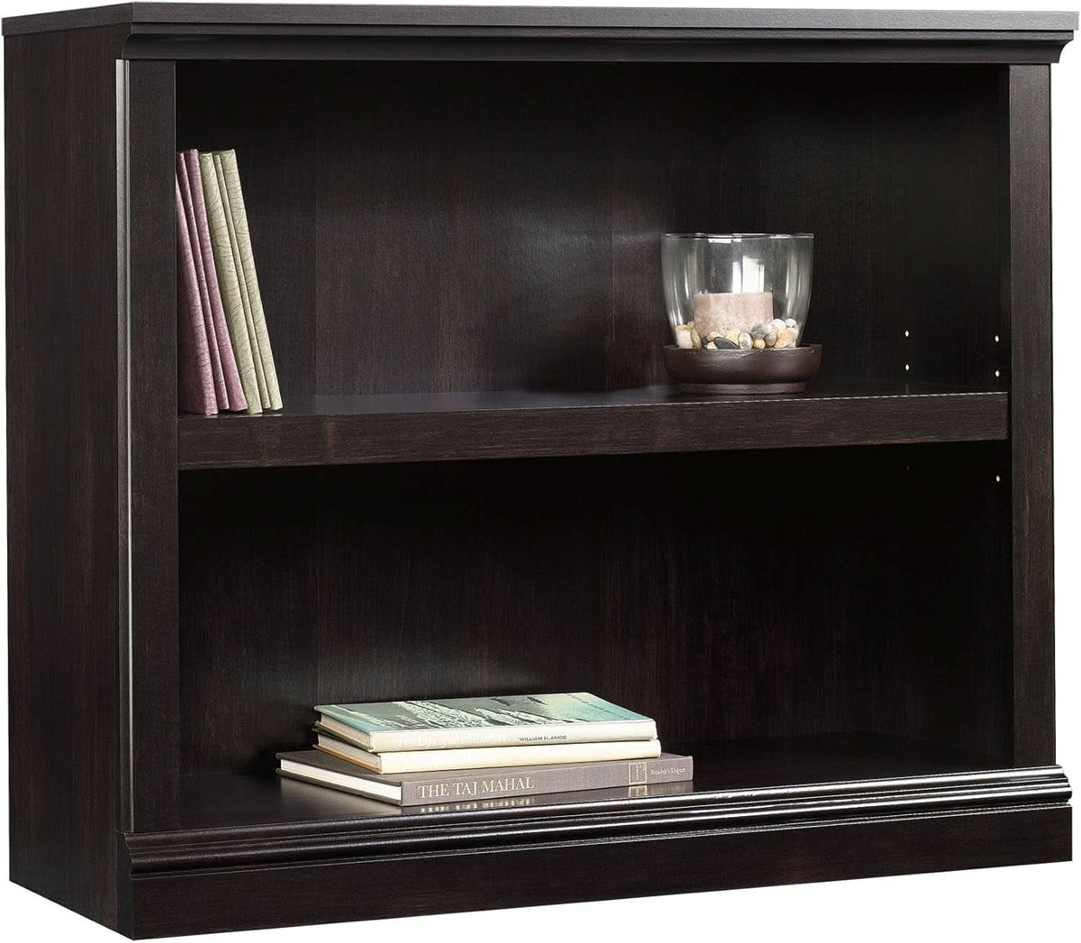 Two Shelf Bookcase Estate Black Finish For Home Office