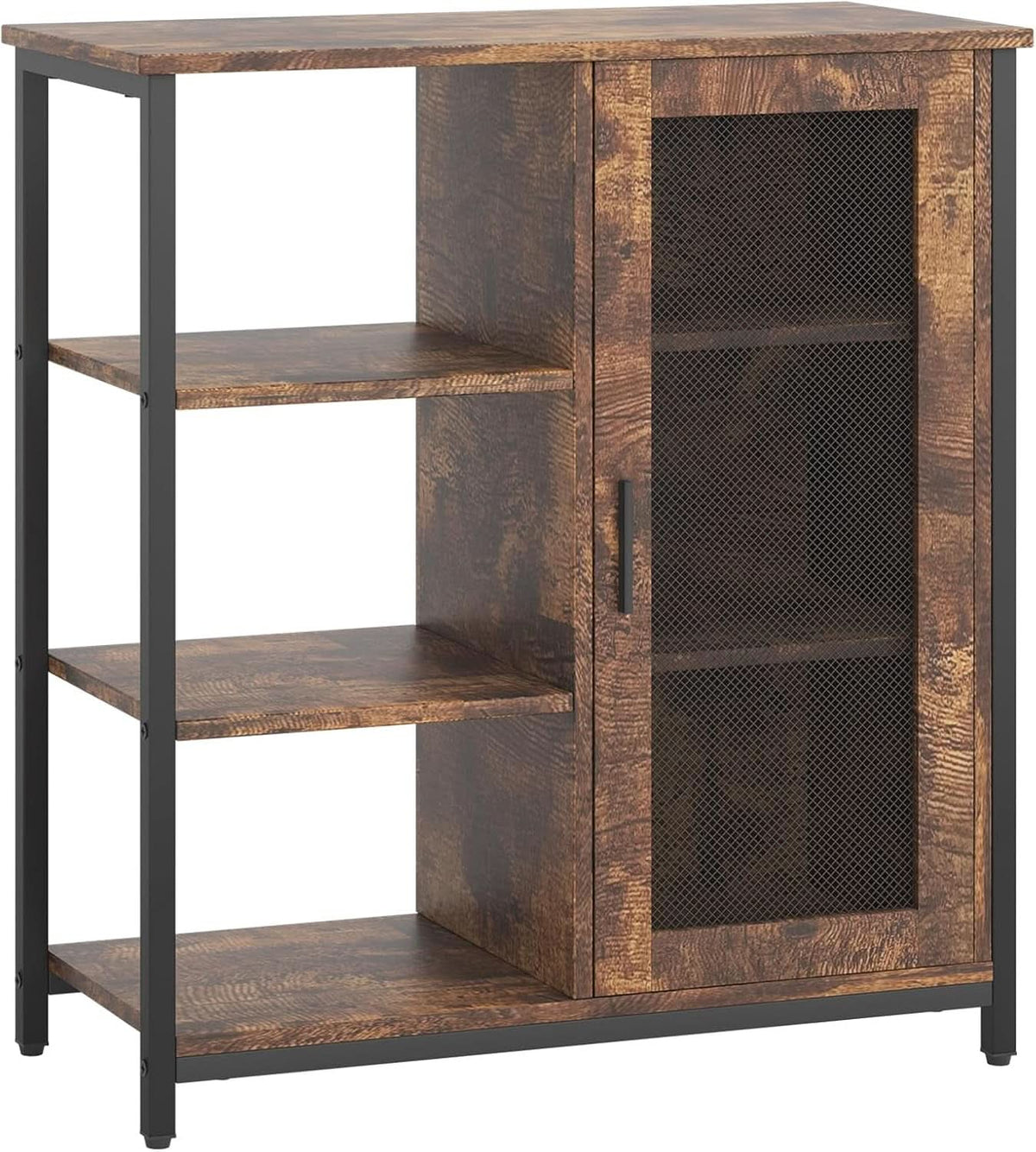 Mini Coffee Bar Cabinet 27.5 Inch Brown Finish Storage Unit