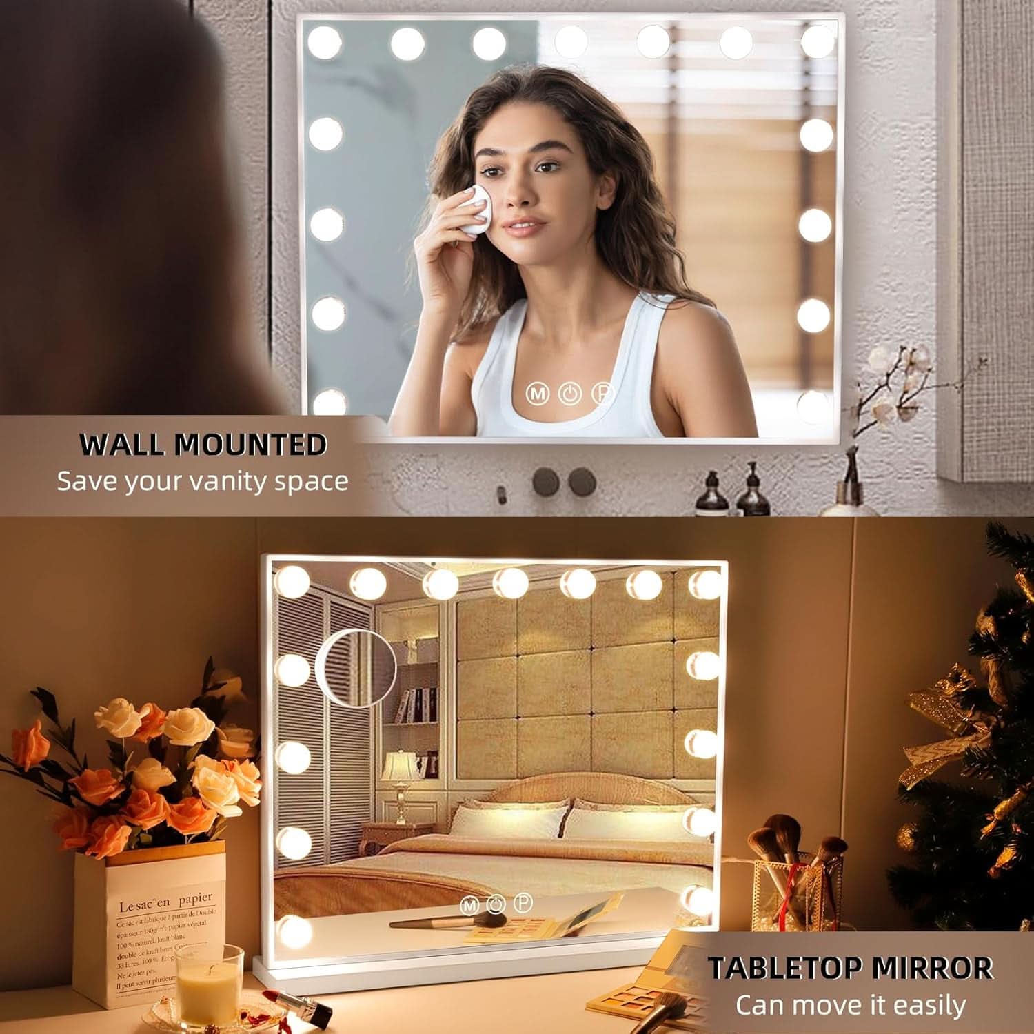 Vanity Mirror With Lights 22.8 By 18 Inch Three Color Modes