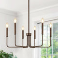 Rustic Black 6 Light Farmhouse Chandelier For Dining Room