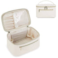 Vegan Leather Cosmetic Brush Bags Makeup Case : Milky White