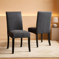 Gray Fabric Dining Chairs With Nailhead Trim Set Of 2