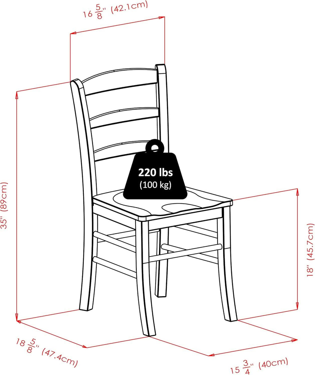 Walnut Ladder-Back Dining Chair Set for Dining Room