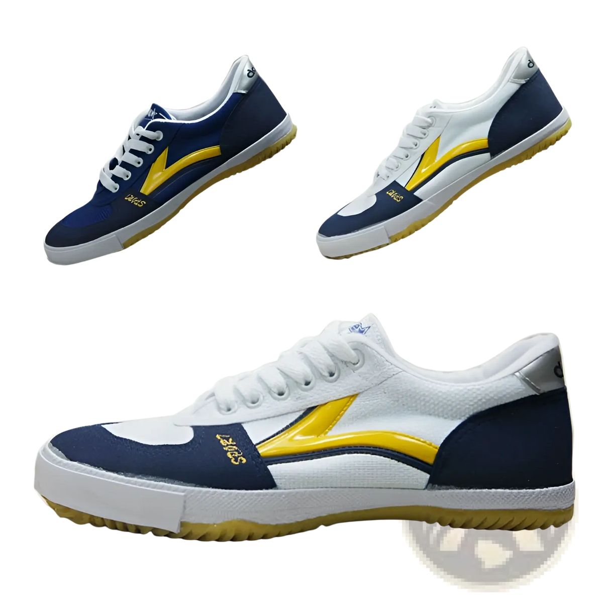 Canvas Couple Sneakers with Yellow Lightning Bolt Design