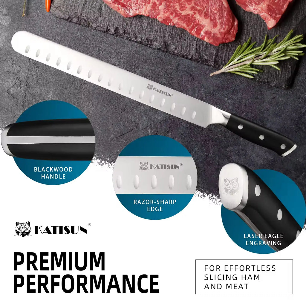 Carbon Steel 10 Inch Chef Knife for Meat and Ham