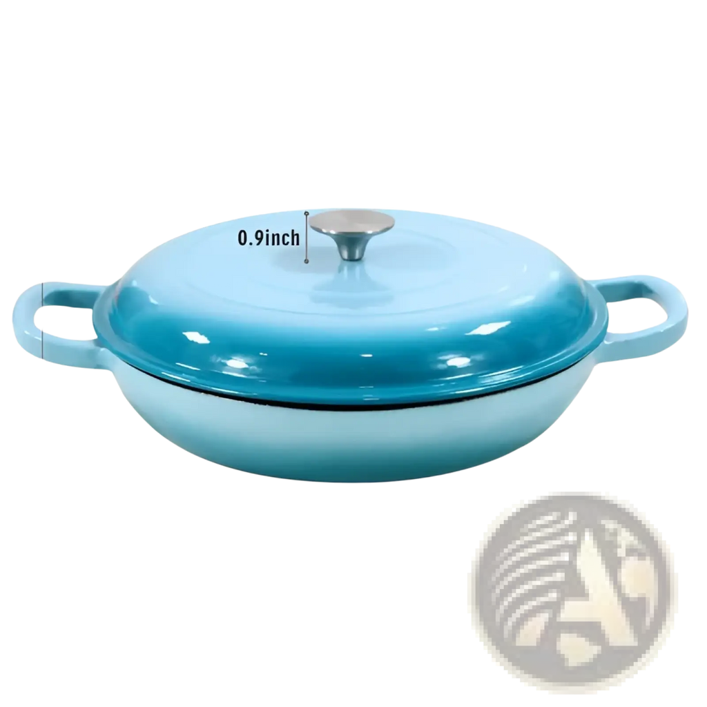 Cast Iron Braiser 3.8 Qt Enameled Casserole Pot
