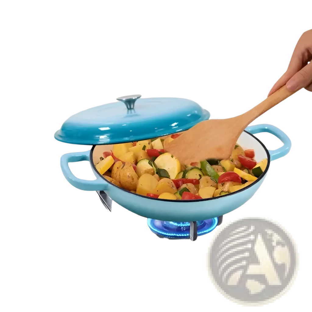 Cast Iron Braiser 3.8 Qt Enameled Casserole Pot