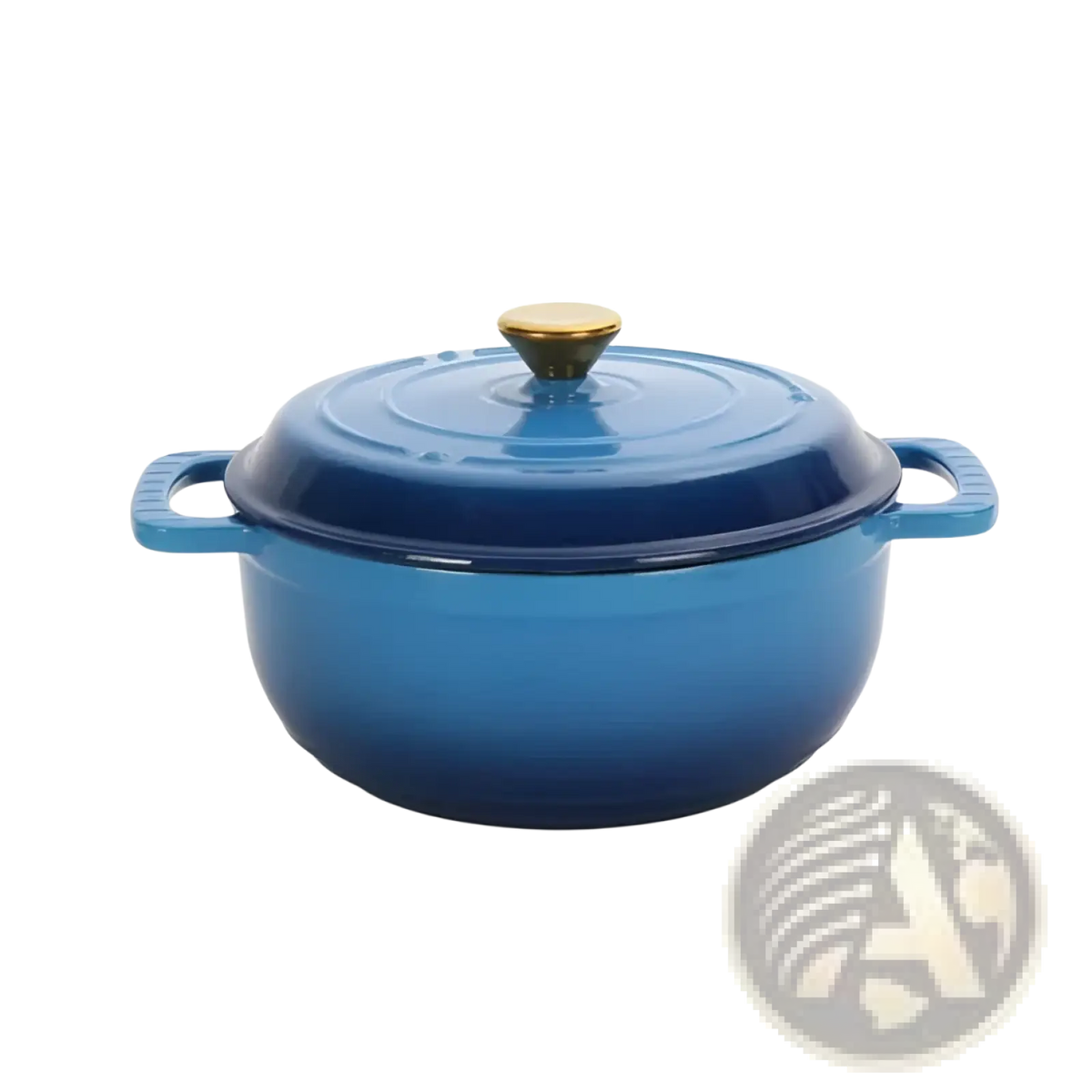 Cast Iron Dutch Oven 5qt Blue with Gold Knob