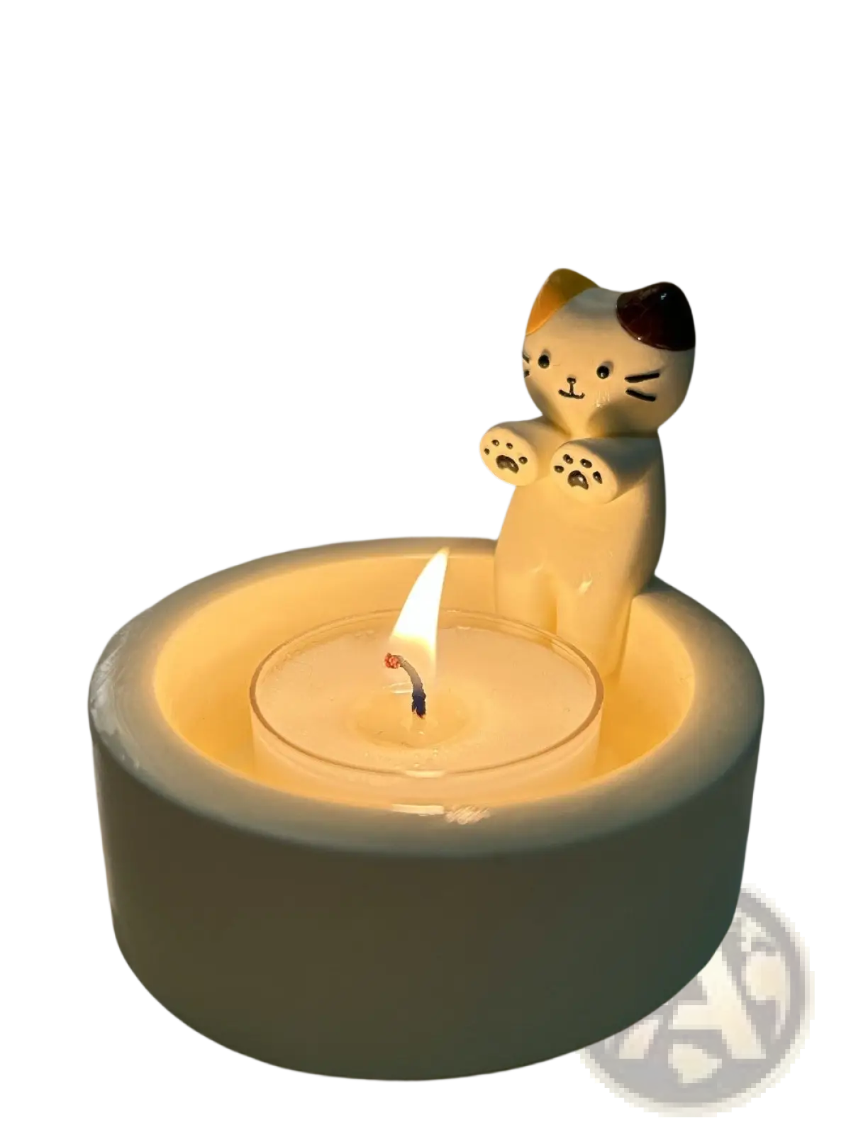 Cat Candlestick Holder Ceramic Kitten Tea Light Stand