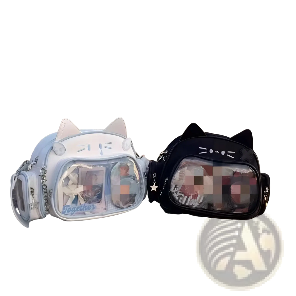 Cat Messenger Bag Clear Ita Panel Crossbody Bag