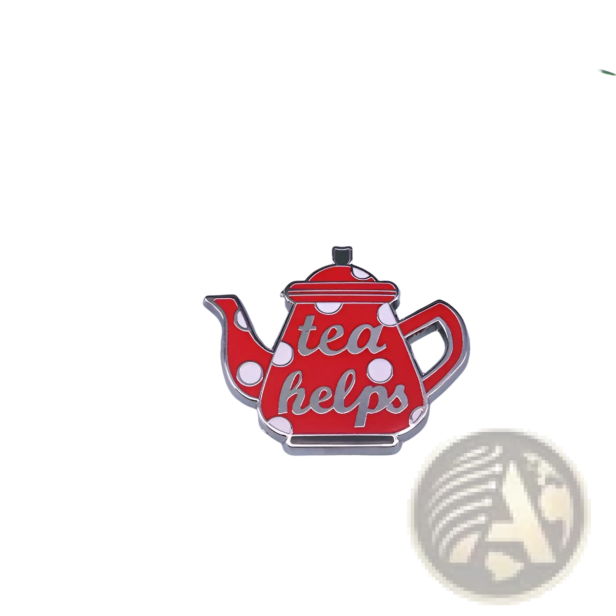 Cat Witch Teapot Enamel Pin Whimsical Copper Brooch