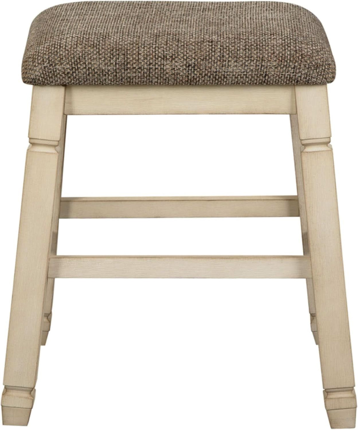 24 Inch Counter Height Upholstered Bar Stool Set Whitewash