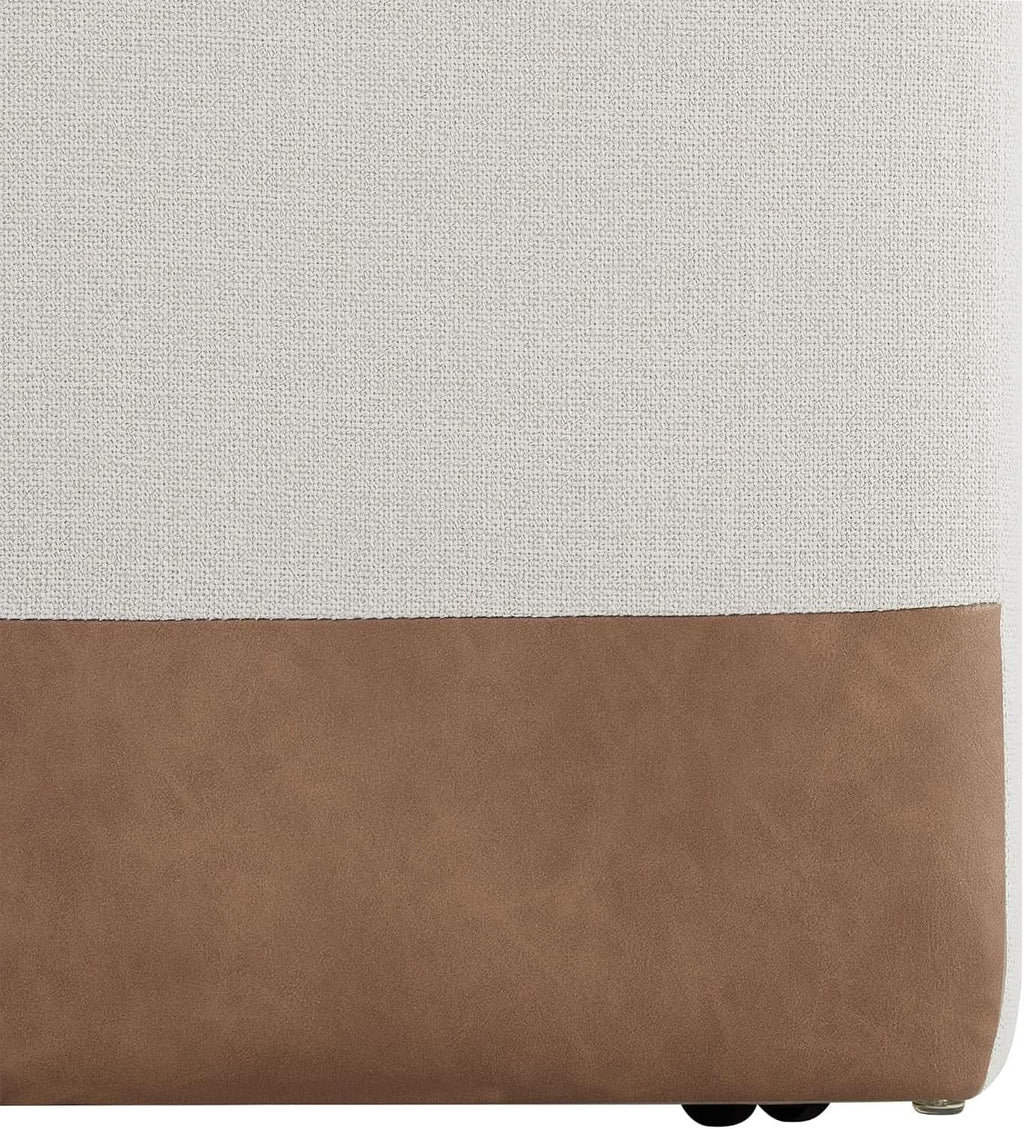 Rolling Dining Chair Set Of 2 With Casters Cognac Linen