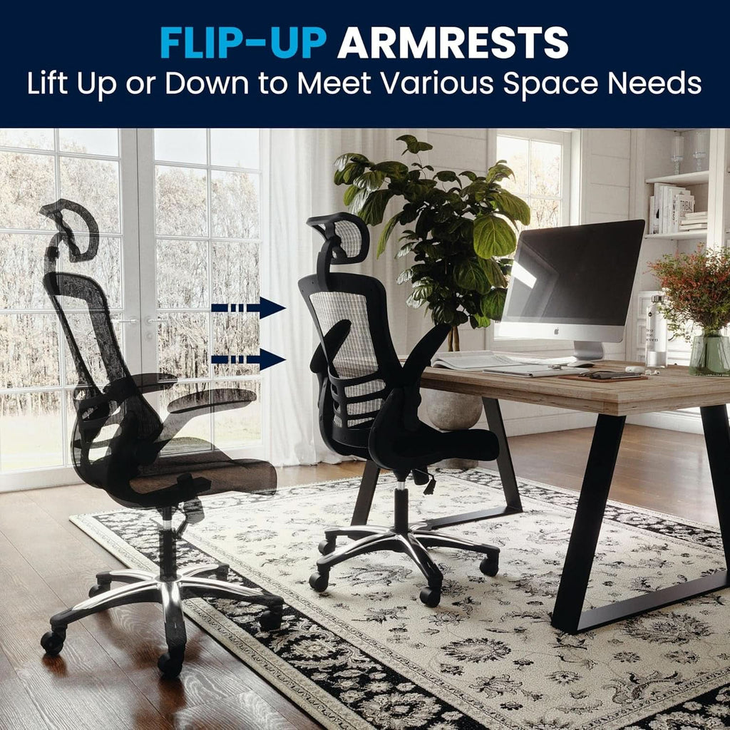 High Back Swivel Office Chair With Lumbar Support Black