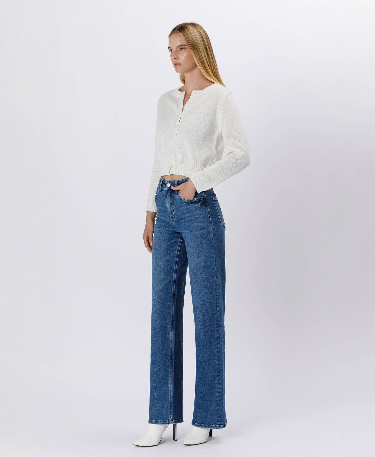 Elle Tummy Control 90's High Rise Wide Leg Jean