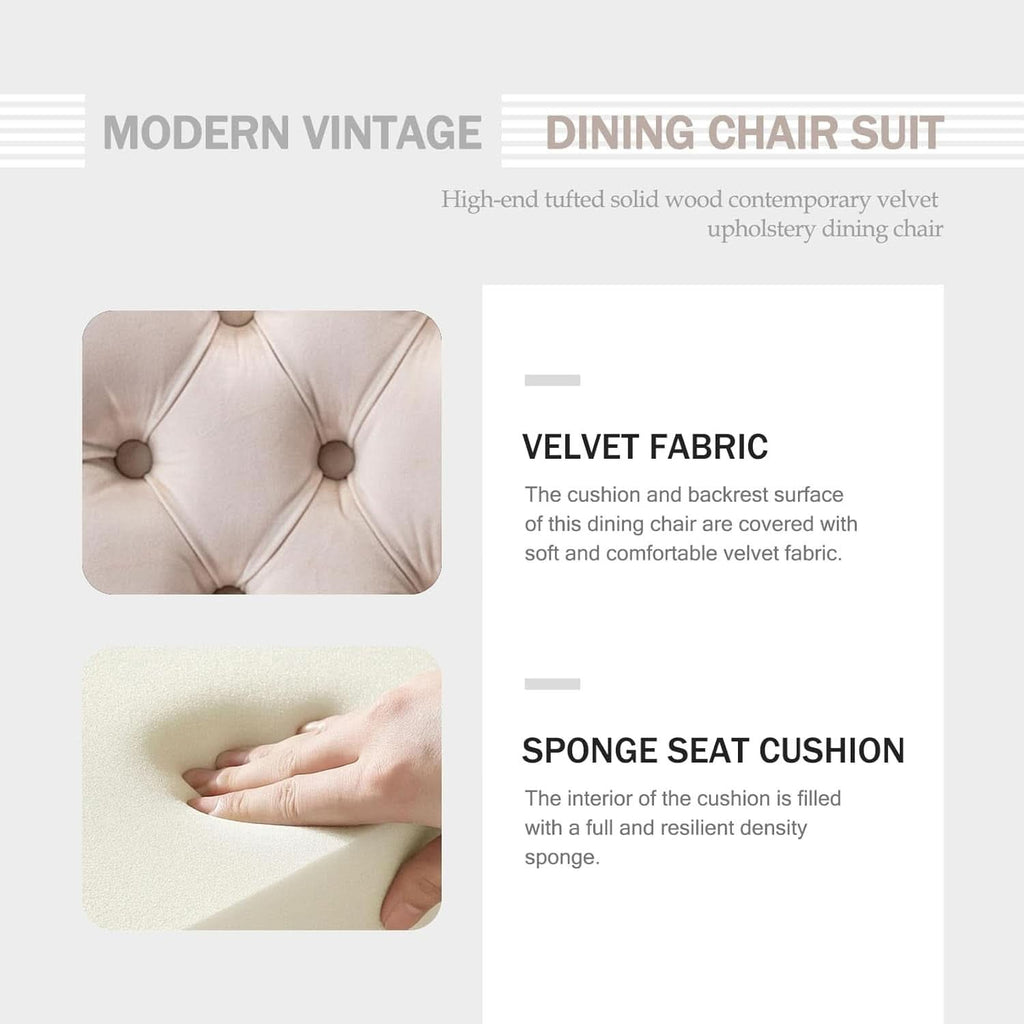Velvet Dining Chairs Set Of 4 Beige With Ring Pull Trim